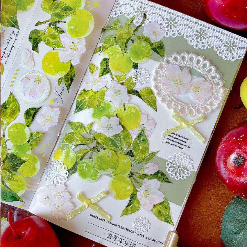 Green apple Apple series washi/PET tape