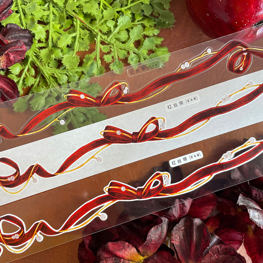 Red Ribbon Apple series washi/PET tape