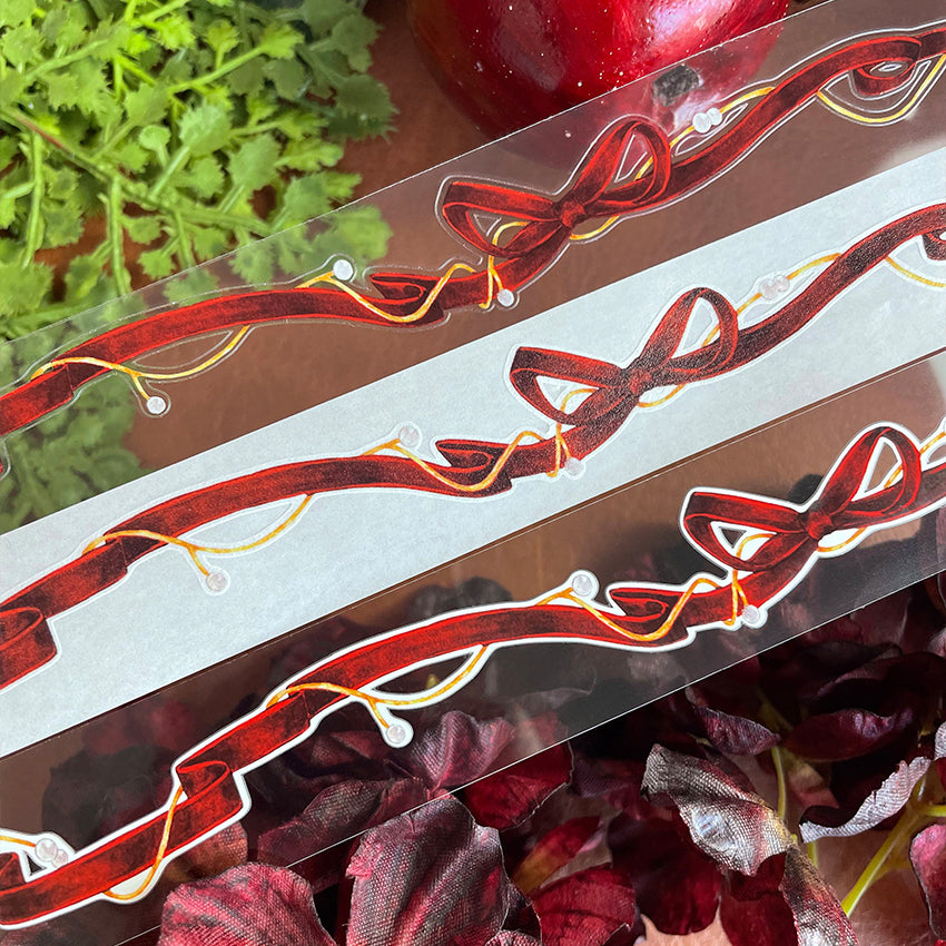 Red Ribbon Apple series washi/PET tape