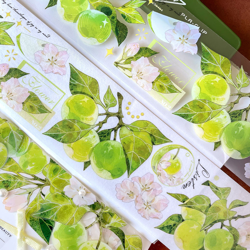 Green apple Apple series washi/PET tape