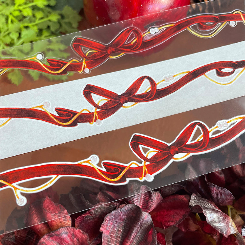 Red Ribbon Apple series washi/PET tape