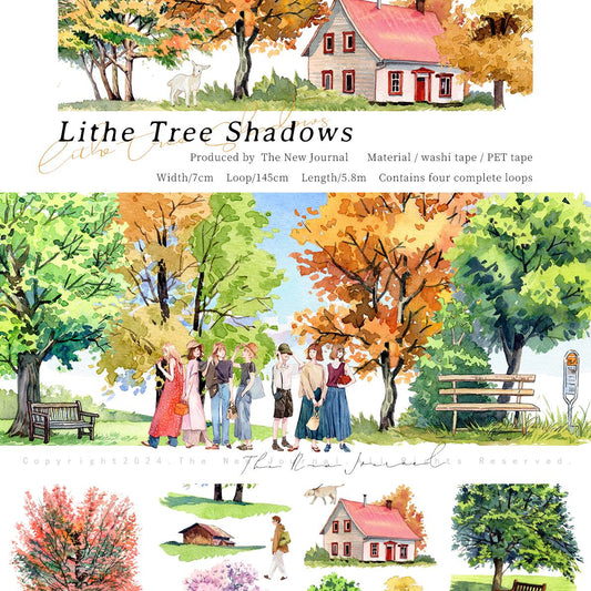 Lithe Tree Shadows Scenery washi/PET tape